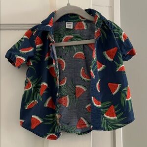 OshKosh B'gosh Navy Watermelon Print Button Down Shirt